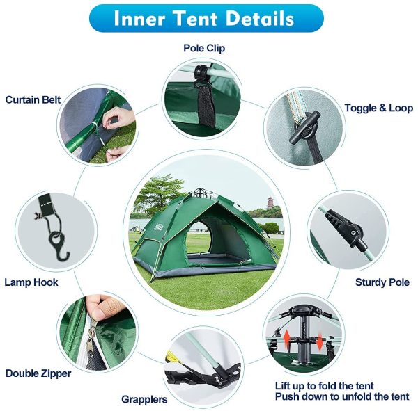 8 People AUTOMATIC POP UP /HYDRAULIC DOME CAMPING TENT/Instant Cabin Tent