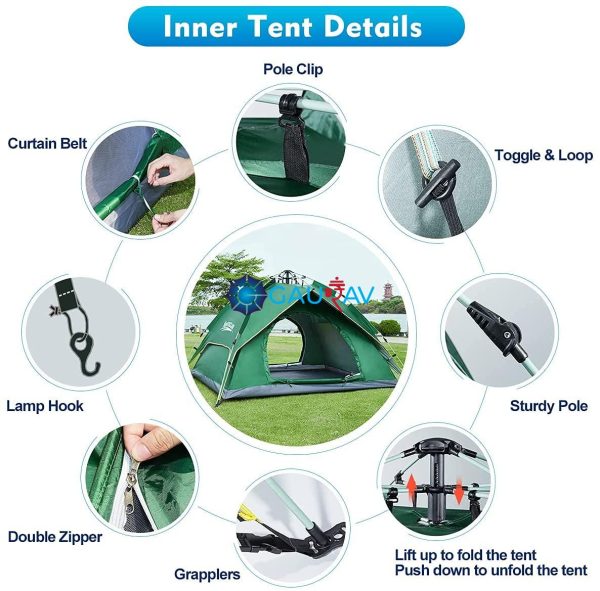4 People Automatic/ POP UP/HYDRAULIC / CAMPING Instant Cabin Tent